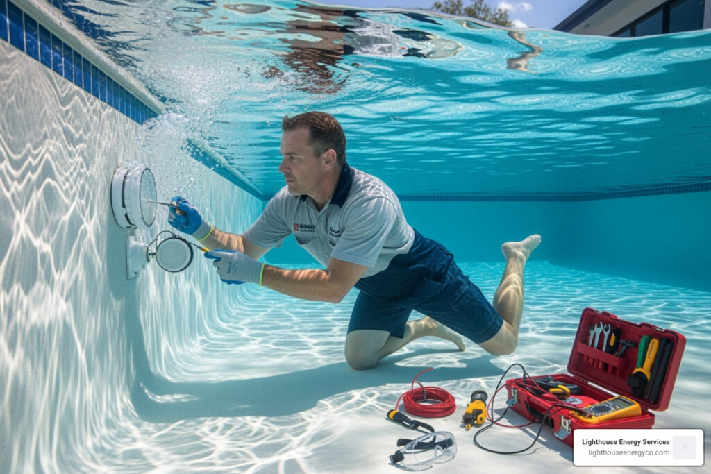 pool light electrician