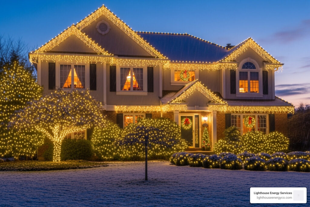 holiday light installation