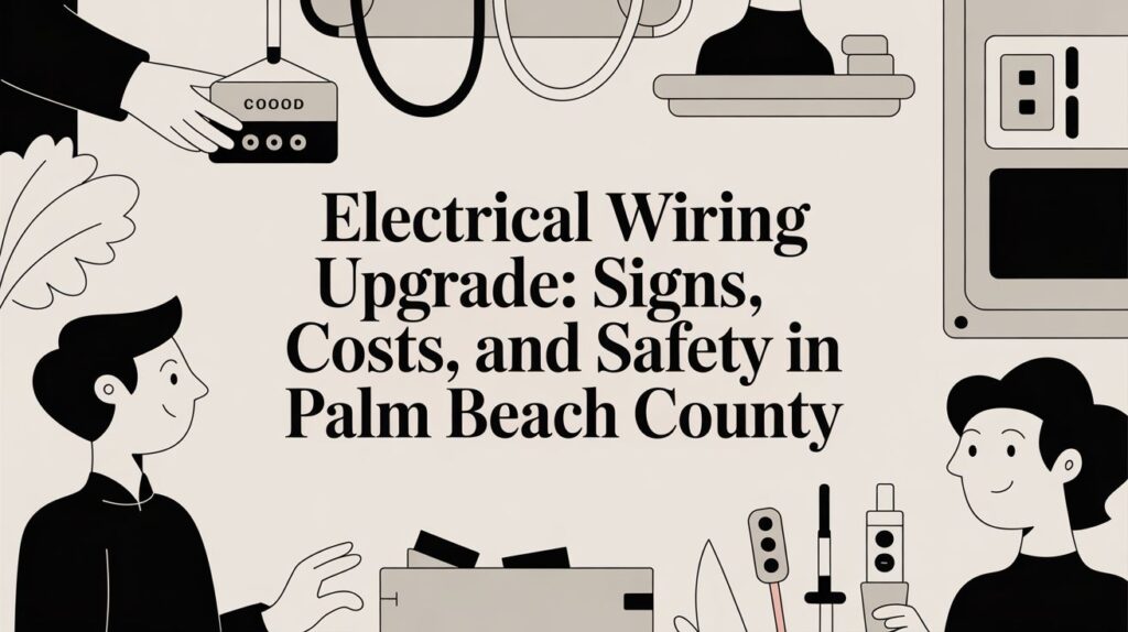 electrical wiring upgrade electrical work Electrical Wiring Upgrade: Signs, Costs, and Safety in Palm Beach County Living with an outdated electrical system isn't just an inconvenience—it's a genuine risk. For homeowners here in Palm Beach County, an electrical wiring upgrade is one of the smartest investments you can make. It’s about replacing old, hazardous materials with modern wiring that's safe, efficient, and ready to protect your home and family. electrical wiring upgrade electrical work Electrical Wiring Upgrade: Signs, Costs, and Safety in Palm Beach County Living with an outdated electrical system isn't just an inconvenience—it's a genuine risk. For homeowners here in Palm Beach County, an electrical wiring upgrade is one of the smartest investments you can make. It’s about replacing old, hazardous materials with modern wiring that's safe, efficient, and ready to protect your home and family.