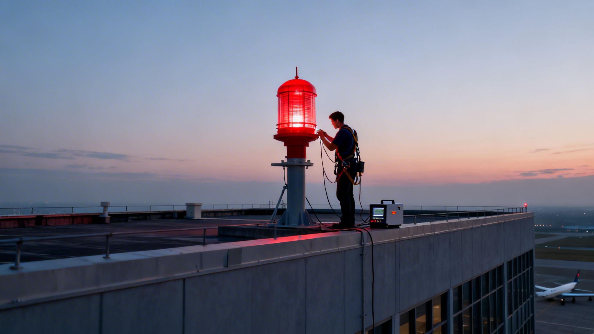 lighting maintenance incorporated rooftop maintenance Lighting Maintenance Incorporated What Does It Truly Mean If you think lighting maintenance is just about swapping out a dead bulb, you're missing the bigger picture. That's like saying car maintenance is just putting gas in the tank. True lighting maintenance incorporated into your property management is a comprehensive, forward-thinking strategy designed to keep your facility safe, efficient, and reliable—no exceptions. A technician in a safety harness performs maintenance on a red rooftop beacon at twilight, with an airport runway visible.