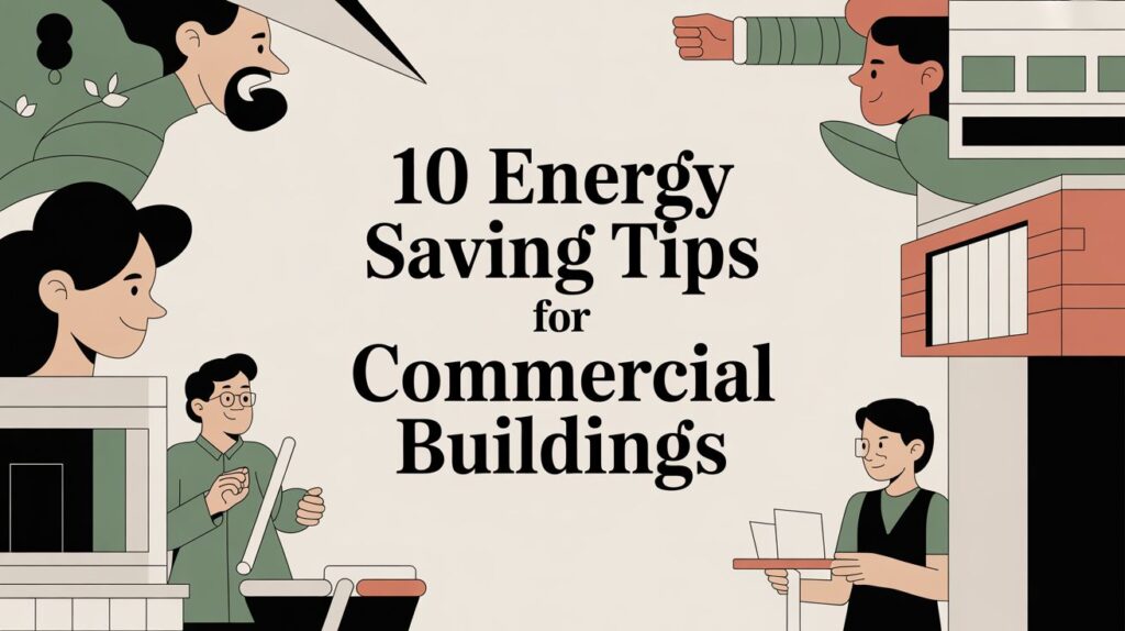 energy saving tips for commercial buildings office illustration 10 Energy Saving Tips for Commercial Buildings Commercial buildings carry a large utility burden, and in Palm Beach County that burden is driven hard by year-round cooling demand, humidity control, and long operating hours.