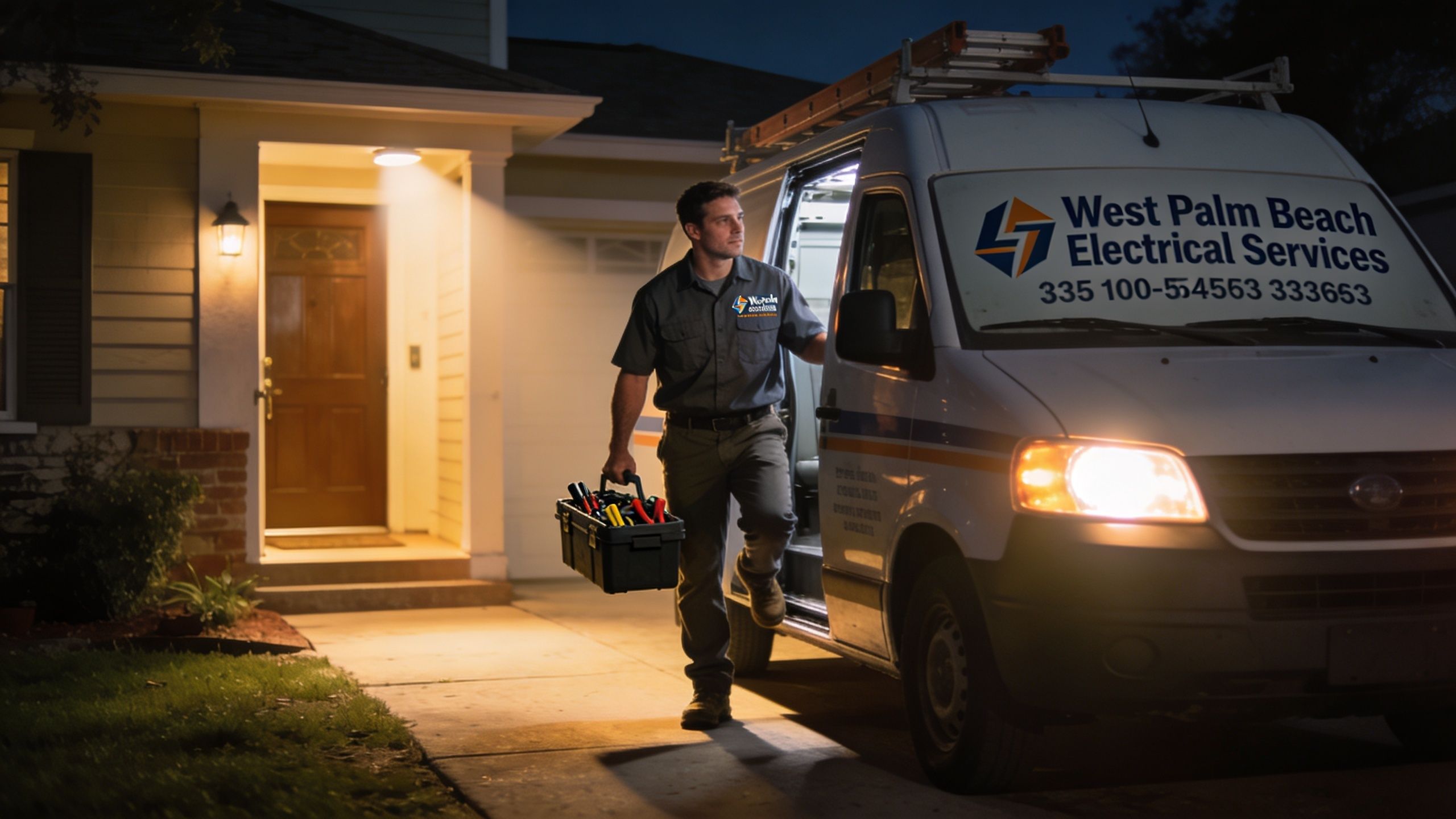 licensed electrician west palm beach fl electrician service Licensed Electrician West Palm Beach FL: 2026 Hiring Guide You usually start looking for a Licensed electrician West Palm Beach FL at the worst possible time. The breaker won't reset. Half the house is dark. The A/C is off. You smell something hot near the panel, or a tenant is calling after business hours because outlets on one wall just died. A professional electrician with a toolkit exiting his service van in front of a house at night.