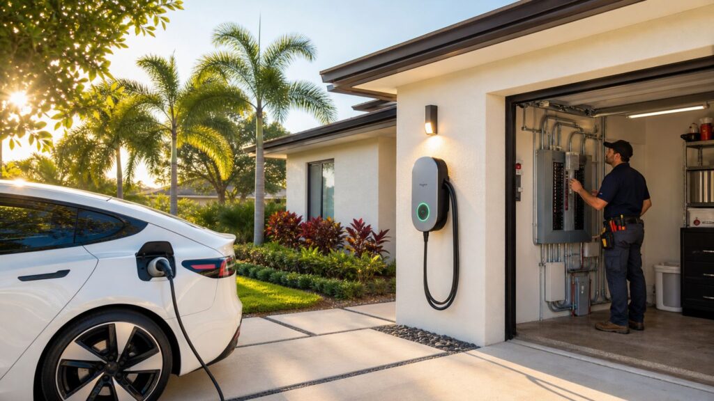 ev charger installation in greenacres fl electrician installing charger EV Charger Installation in Greenacres FL: Your 2026 Guide Greenacres already has visible proof that local demand is real. The city didn't stop at talking about EV infrastructure. It installed working public stations at City Hall and the Community Center, and that local footprint signals that EV charger installation in Greenacres FL is already moving from niche upgrade to normal electrical work. ev charger installation in greenacres fl electrician installing charger EV Charger Installation in Greenacres FL: Your 2026 Guide Greenacres already has visible proof that local demand is real. The city didn't stop at talking about EV infrastructure. It installed working public stations at City Hall and the Community Center, and that local footprint signals that EV charger installation in Greenacres FL is already moving from niche upgrade to normal electrical work.