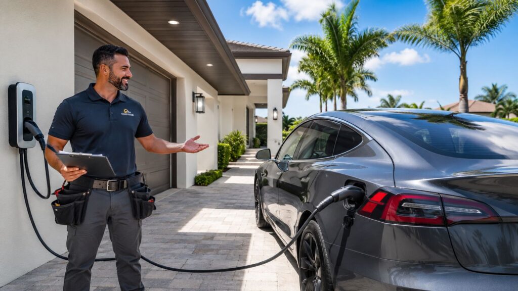 ev charger installation in jupiter fl electrician charging EV Charger Installation in Jupiter FL: Permits & Costs 2026 Getting a professional EV charger installation in Jupiter, FL, is the key to unlocking the real convenience of owning an electric vehicle. It starts with a qualified electrician assessing your home's electrical setup, helping you pick the right Level 2 charger, and handling all the local permits and inspections. The result? No more relying on public charging stations—just effortless, overnight charging right in your own garage.