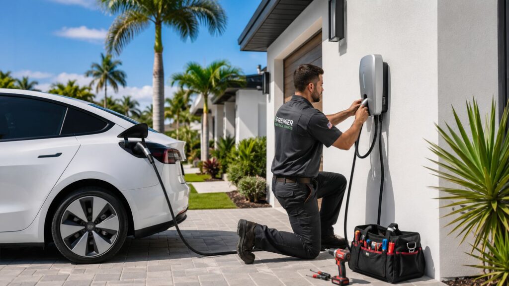 licensed ev charger contractor in west palm beach fl electrician installation Licensed EV Charger Contractor in West Palm Beach FL A professionally installed Level 2 EV charger in West Palm Beach typically costs $1,313.03, and more complex or commercial-grade setups can approach $2,400. If you only need a basic Level 1 installation, the average is $237.60, but most property owners calling about daily charging convenience are really asking about a permitted Level 2 setup done right the first time.