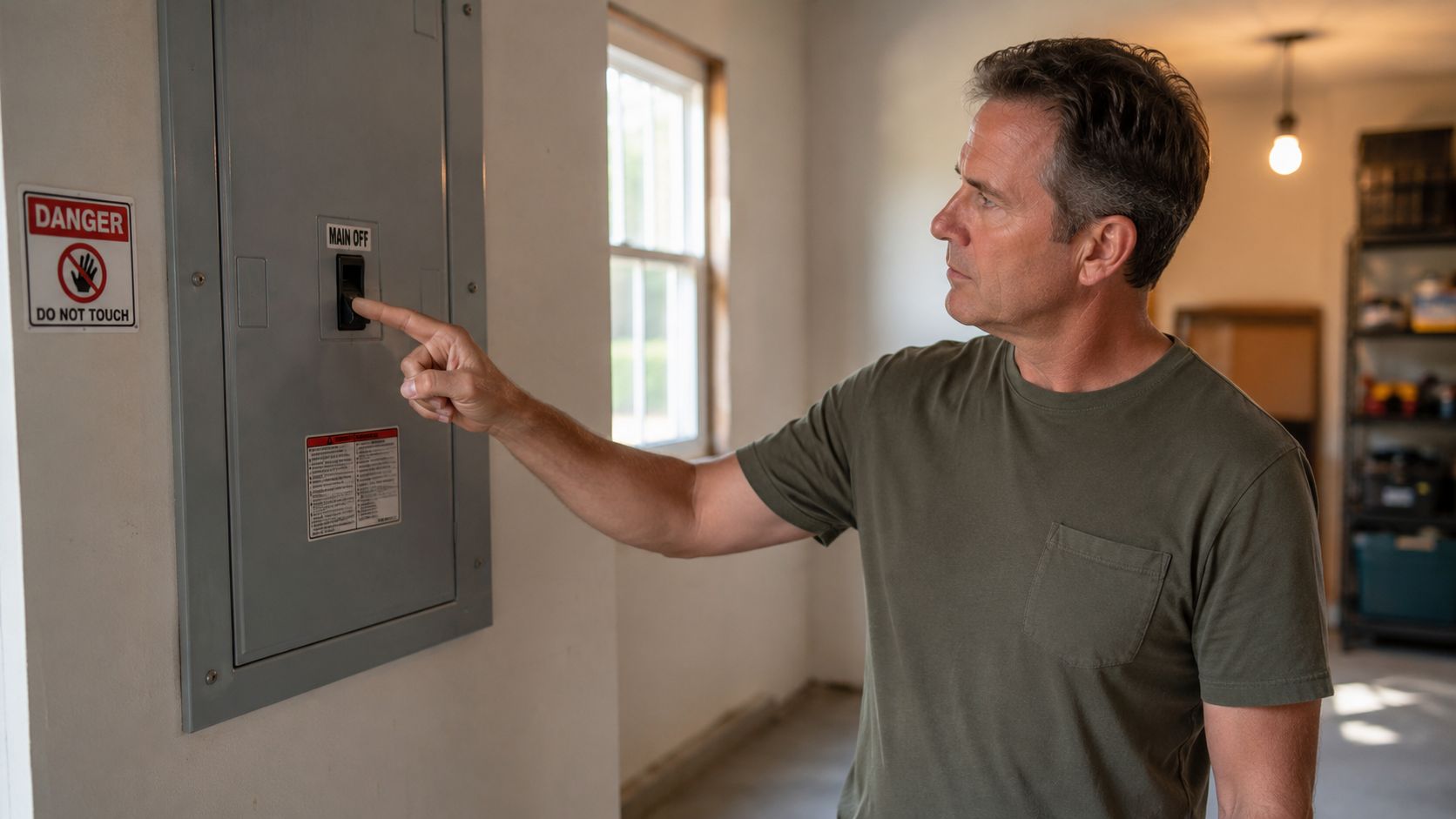 24 hour emergency electrician palm beach county electrical panel 24 Hour Emergency Electrician Palm Beach County It's late, the house is dim, and something doesn't feel right. Maybe half the lights are out, the panel is buzzing, an outlet smells hot, or the air conditioner quit during a humid Palm Beach County night. In that moment, you don't need marketing language. You need a calm answer, a safe next step, and a clear way to tell whether this is your electrician's problem or your utility's. A man in a green t-shirt pointing at the main electrical breaker switch on a panel.