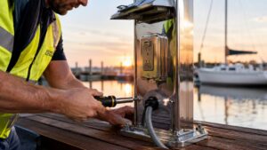dock power pedestal installation electrician dock Blog Electricians Blog
