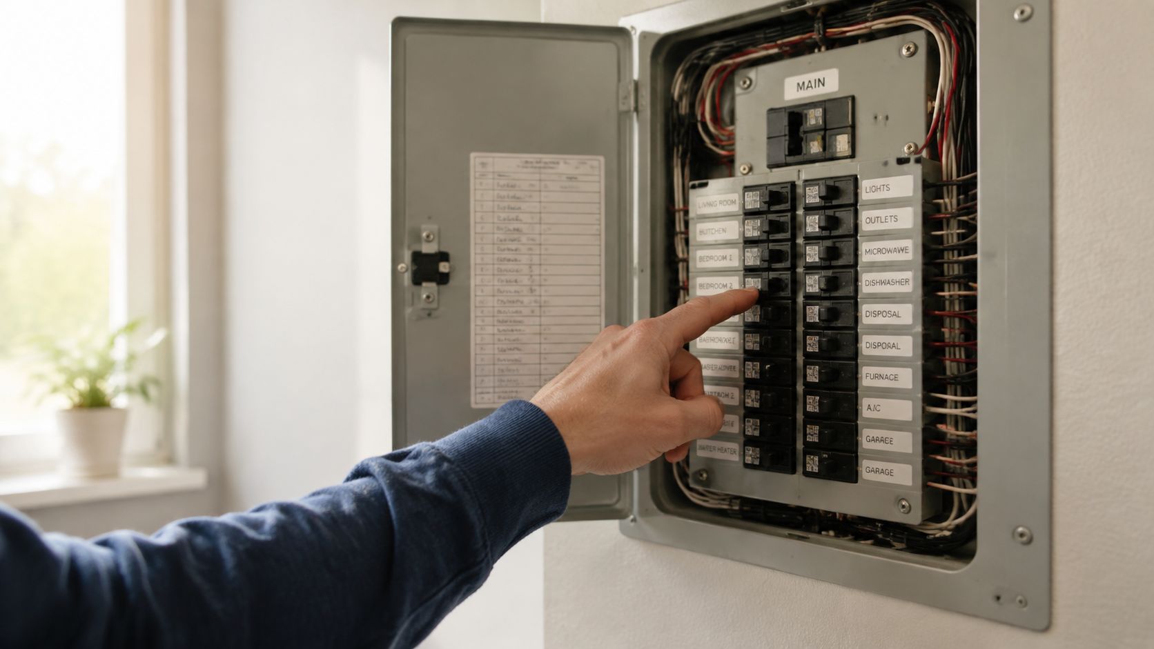 electrical panel upgrade cost circuit breaker Electrical Panel Upgrade Cost in Palm Beach County 2026 The median electrical panel upgrade cost is $3,500, but that figure can change dramatically when the work includes moving the meter or upgrading to a 400-amp service. A straightforward panel replacement may cost much less, while a complete service upgrade can require substantially more equipment, labor, permitting, and utility coordination. A person pointing to a specific circuit breaker switch on an open home electrical breaker box panel.