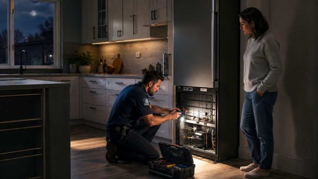 emergency appliance repair near me refrigerator repair Emergency Appliance Repair Near Me: A 2026 Homeowner Guide You're standing in a dark kitchen, the dishwasher's still humming, and there's water on the floor by your feet. The refrigerator is quiet, the breaker may be tripped, and your phone is already in your hand because this is no longer a “deal with it tomorrow” problem. If you're searching emergency appliance repair near me right now, stop scrolling through glossy promises and focus on two things first, safety and proof that the company can respond at night.
