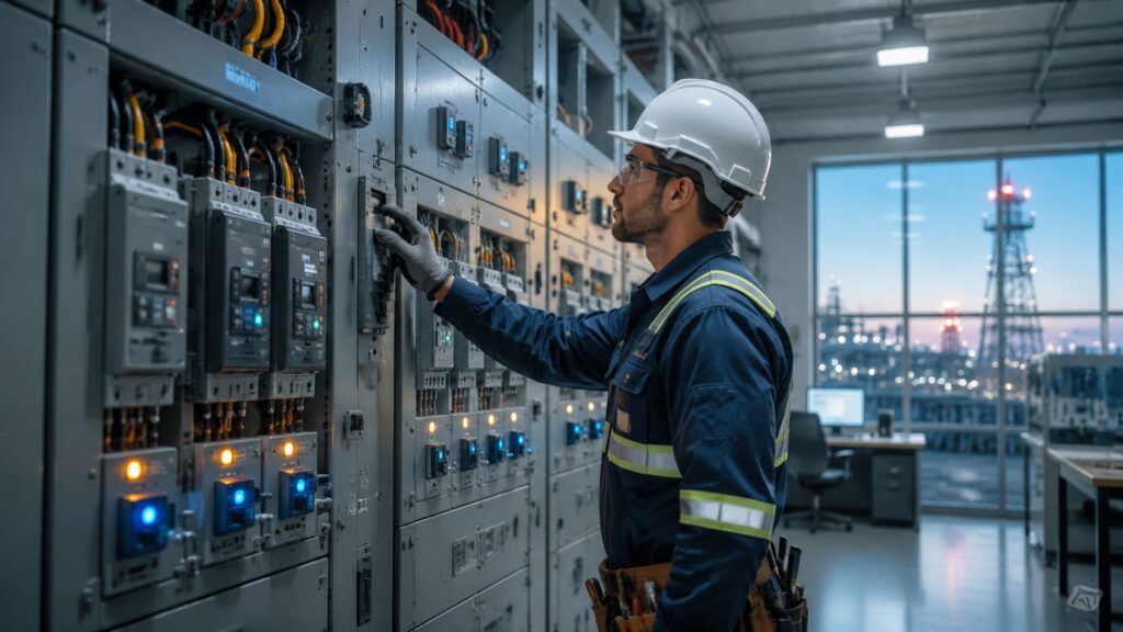 industrial electrical services electrician operating Industrial Electrical Services Explained That's the core purpose of industrial electrical services. They cover the design, installation, maintenance, testing, and repair of the electrical systems that keep plants, warehouses, process facilities, and automated operations running. The work goes far beyond replacing a breaker. It involves power distribution, motor controls, switchgear, controls, emergency systems, lighting, instrumentation, and the documentation that proves the installation is safe and serviceable. industrial electrical services electrician operating Industrial Electrical Services Explained That's the core purpose of industrial electrical services. They cover the design, installation, maintenance, testing, and repair of the electrical systems that keep plants, warehouses, process facilities, and automated operations running. The work goes far beyond replacing a breaker. It involves power distribution, motor controls, switchgear, controls, emergency systems, lighting, instrumentation, and the documentation that proves the installation is safe and serviceable.