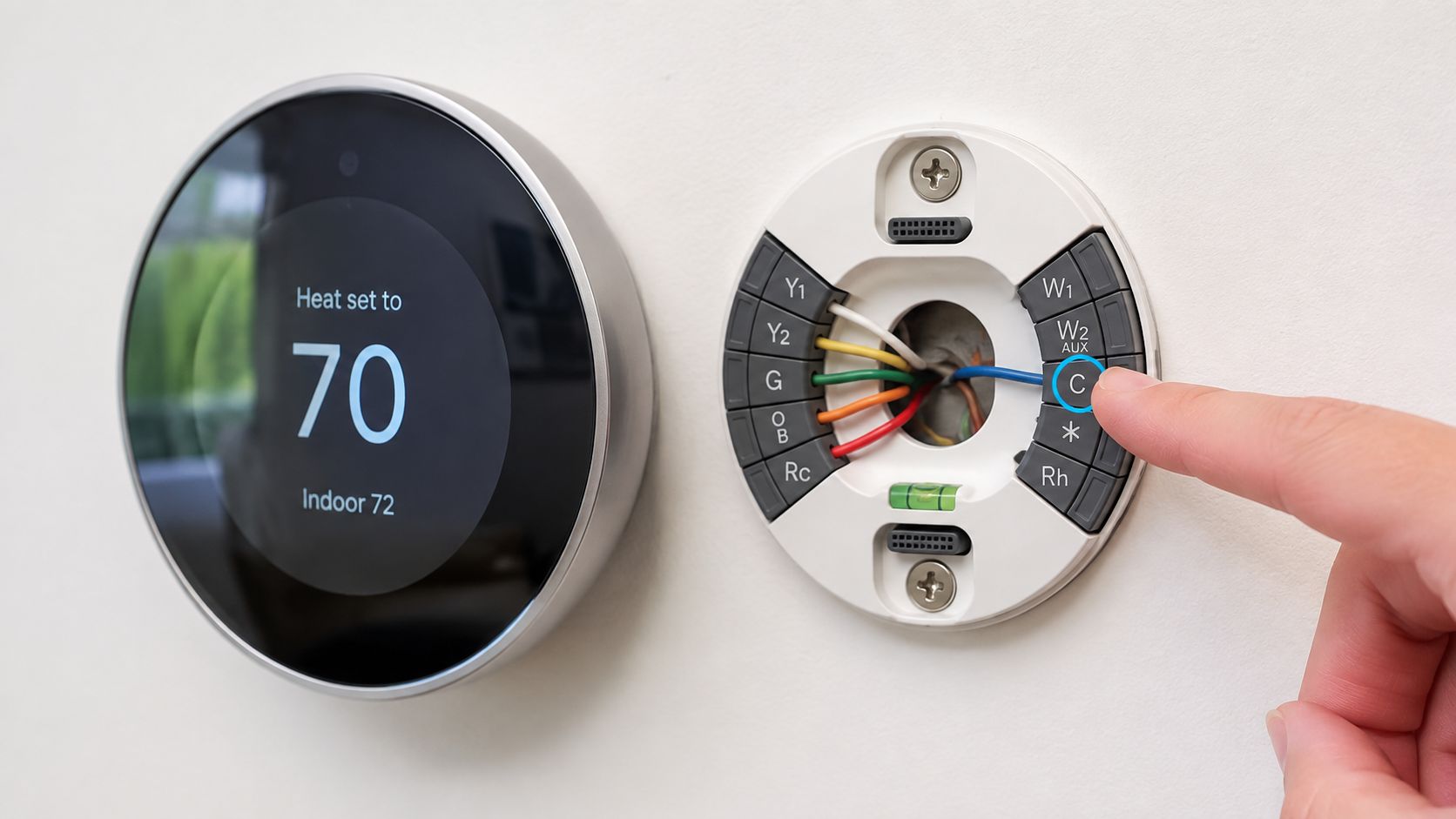 smart thermostat installation cost thermostat wiring Smart Thermostat Installation Cost: 2026 Pricing Guide In 2026, the typical smart thermostat installation cost runs from $200 to $500, with an average of about $350. That sounds manageable until you find out the final bill can jump fast when the wiring is old, the system is multi-zone, or the thermostat needs a C-wire. A hand pointing to the C wire terminal on a smart thermostat mounting plate during installation.