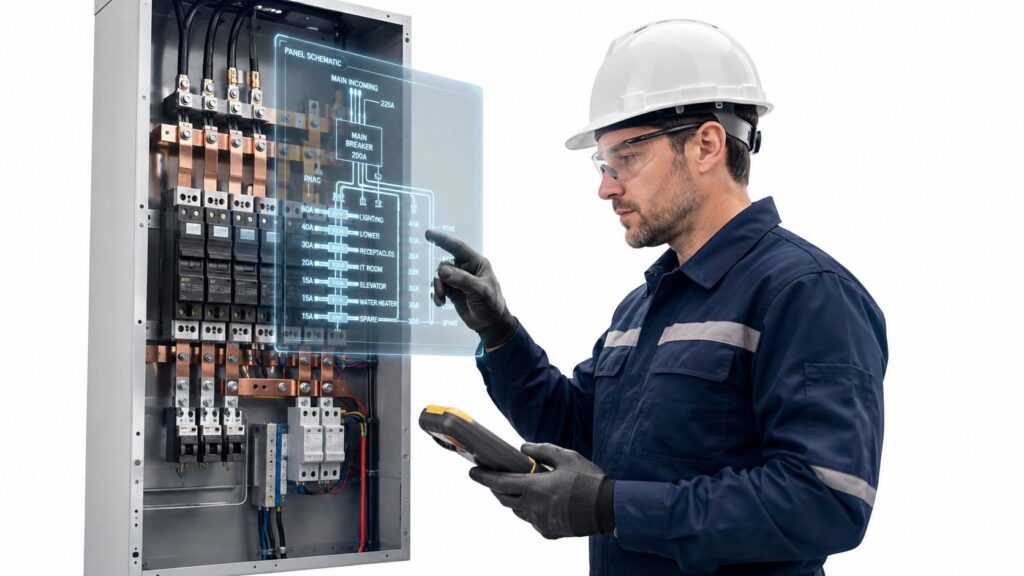 commercial electrical service panel electrical technician Commercial Electrical Service Panel: A 2026 Guide A commercial electrical service panel is more than a metal enclosure filled with breakers. It controls how safely a building receives power, distributes it, adds future loads, and demonstrates compliance. The right question isn't only whether the panel has enough amperage. You also need to ask whether its ratings, labels, fault-current information, arc-flash documentation, and physical condition support the building you operate today and the loads you plan to add next. commercial electrical service panel electrical technician Commercial Electrical Service Panel: A 2026 Guide A commercial electrical service panel is more than a metal enclosure filled with breakers. It controls how safely a building receives power, distributes it, adds future loads, and demonstrates compliance. The right question isn't only whether the panel has enough amperage. You also need to ask whether its ratings, labels, fault-current information, arc-flash documentation, and physical condition support the building you operate today and the loads you plan to add next.