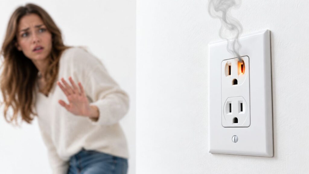 electrical burning smell in house burning outlet Electrical Burning Smell in House What to Do Now Treat that smell like a warning, not a mystery. I've taken enough after-hours calls to tell you the same thing every time. If you notice an electrical burning smell in house conditions, don't wait for smoke, and don't assume it stopped just because the odor faded. Electrical problems often heat up under load, cool down when the load cycles off, and leave damaged insulation or connections behind. electrical burning smell in house burning outlet Electrical Burning Smell in House What to Do Now Treat that smell like a warning, not a mystery. I've taken enough after-hours calls to tell you the same thing every time. If you notice an electrical burning smell in house conditions, don't wait for smoke, and don't assume it stopped just because the odor faded. Electrical problems often heat up under load, cool down when the load cycles off, and leave damaged insulation or connections behind.