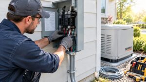transfer switch installation electrician working Blog Electricians Blog