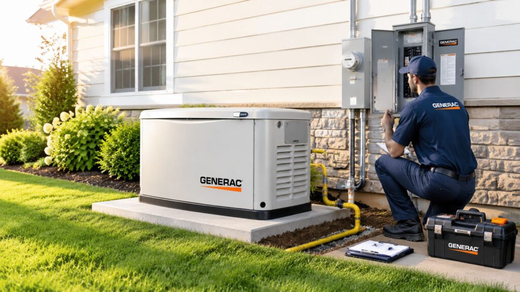 whole house generator installation technician maintenance Whole House Generator Installation: A Homeowner’s Guide That moment explains why whole house generator installation deserves more planning than a delivery and equipment swap. The generator is only one part of the system. Electrical integration, fuel capacity, permits, utility coordination, placement, inspections, and future load growth all determine whether the system works when the grid fails.