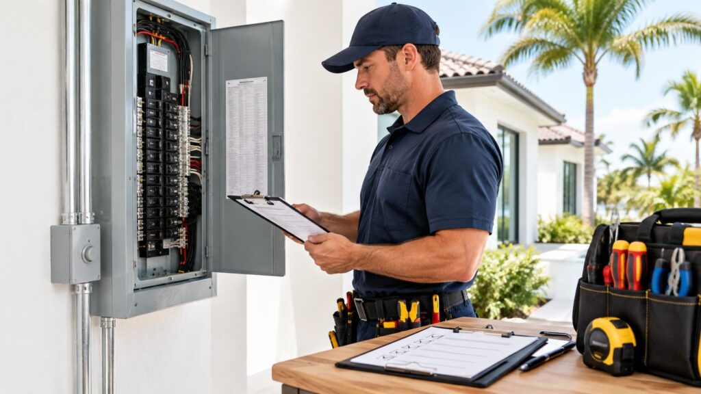electrical permit requirements electrician inspection Electrical Permit Requirements for Palm Beach County A homeowner in Palm Beach County wants to install an electric vehicle charger before a new car arrives. A neighbor says the job needs a city permit; the electrician mentions a county application. Both could be describing the right process, because the property's address determines which building department handles the work. electrical permit requirements electrician inspection Electrical Permit Requirements for Palm Beach County A homeowner in Palm Beach County wants to install an electric vehicle charger before a new car arrives. A neighbor says the job needs a city permit; the electrician mentions a county application. Both could be describing the right process, because the property's address determines which building department handles the work.