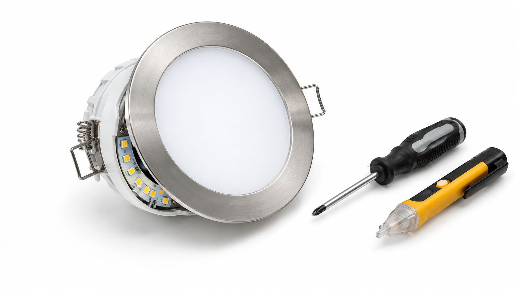 recessed light not working led light Recessed Light Not Working: How to Fix It Safely A recessed light not working can involve the lamp, socket, switch, neutral, splice, driver, thermal protection, or the branch circuit. The safe path moves from broad checks to targeted diagnosis, not from one replacement part to another. A modern LED recessed light fixture placed next to a screwdriver and a voltage tester.